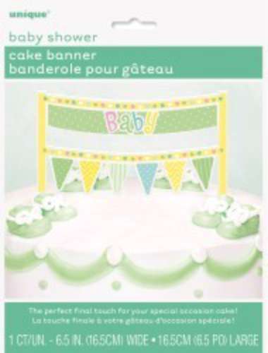 Cake Banner - Yellow and Green Baby Shower - Click Image to Close